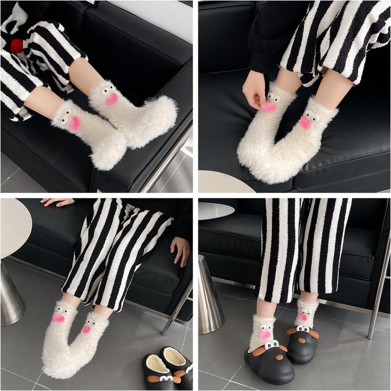 TFTSR Crazy Funny Fuzzy Silly Socks for Kids Women,Girls Fluffy Slipper Novelty Fun Socks,Boy Men Cute Cozy Soft Animal Socks - Image 5